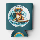 Rafraîchisseur Pour Canette Joli Cool Cartoon Chien Surf Papa (Devant)