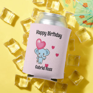 Rafraîchisseur Pour Canette Joli éléphant rose anniversaire