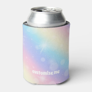 Rafraîchisseur Pour Canette Joli Pastel Rainbow Sparkle Girl Custom Party