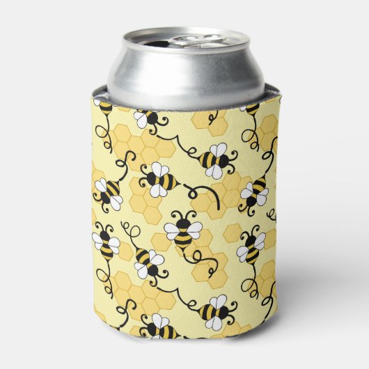 Rafraîchisseur Pour Canette Joli petit motif abeilles (Can devant)