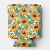 Rafraîchisseur Pour Canette Joli tournesol Jaune et Motif vert (Dos)