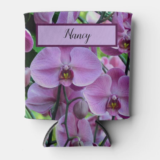 Rafraîchisseur Pour Canette Jolie orchidée violette et vignes Monogramme (Devant)