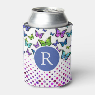 Rafraîchisseur Pour Canette Jolie papillons et points Monogramme