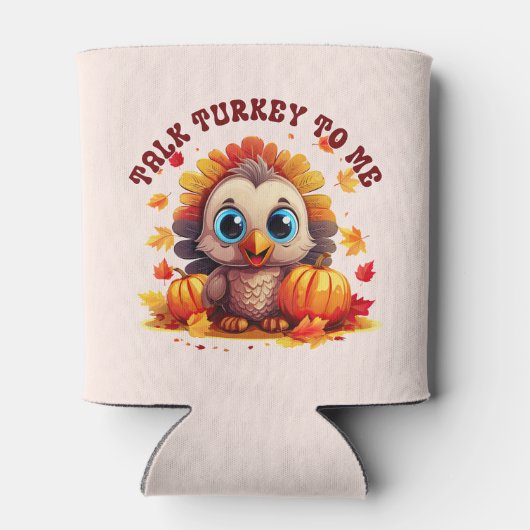 Rafraîchisseur Pour Canette Jolie Turquie et feuillage d'automne (Dos)