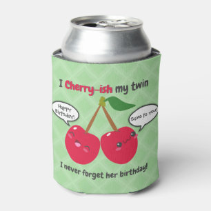 Rafraîchisseur Pour Canette Jote Red Cherry Kawaii Twins Anniversaire