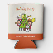 Rafraîchisseur Pour Canette Jouer Mignonne main dessinée Fête Noël (Devant)