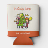 Rafraîchisseur Pour Canette Jouer Mignonne main dessinée Fête Noël (Dos)