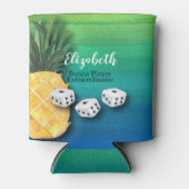 Rafraîchisseur Pour Canette Joueur Bunco Monogram Beach Pineappy Dice (Devant)