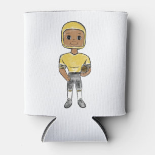 Rafraîchisseur Pour Canette joueur de football vintage rétro simple jaune noir