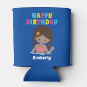 Rafraîchisseur Pour Canette Jour d'anniversaire de la fête de la piscine afro- (Dos)