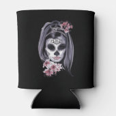 Rafraîchisseur Pour Canette Jour des morts, drôle de crâne de fille de sucre,  (Dos)