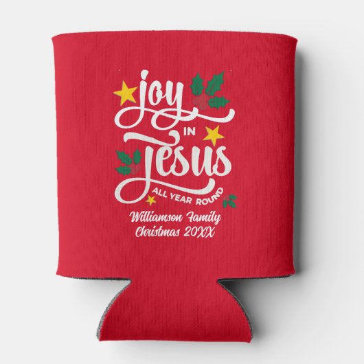 Rafraîchisseur Pour Canette JOY IN JESUS Christian Christmas Custom Name (Dos)