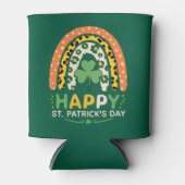 Rafraîchisseur Pour Canette Joyeuse Fête de la Saint-Patrick Léopard Arc-en-Ci (Devant)