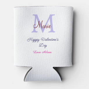 Rafraîchisseur Pour Canette Joyeuse Saint-Valentin pastel violet monogramme ro