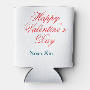 Rafraîchisseur Pour Canette Joyeuse Saint-Valentin rouge bleu xoxo amour nom