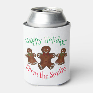 Rafraîchisseur Pour Canette Joyeuses fêtes Gingerbread Homme Noël Cookies