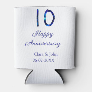 Rafraîchisseur Pour Canette Joyeux 10e anniversaire parties scintillant bleue 