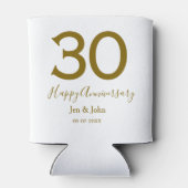 Rafraîchisseur Pour Canette Joyeux 30e anniversaire nom date golden bold lette (Dos)