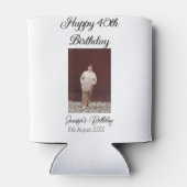 Rafraîchisseur Pour Canette Joyeux 40e anniversaire photo moderne simple (Dos)