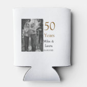 Rafraîchisseur Pour Canette Joyeux 50e anniversaire ajouter nom du couple date (Dos)