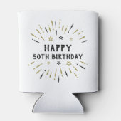Rafraîchisseur Pour Canette Joyeux 50e anniversaire feux d'artifice Blanc Blac (Dos)