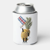 Rafraîchisseur Pour Canette Joyeux ananas brandissant un drapeau costaricain. (Can Dos)