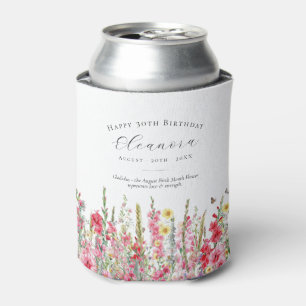 Rafraîchisseur Pour Canette Joyeux Anniversaire 30 août Fleur de Naissance Per
