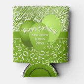 Rafraîchisseur Pour Canette Joyeux anniversaire 70e Numéro Motif Vert et blanc (Devant)
