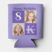 Rafraîchisseur Pour Canette Joyeux Anniversaire Cute Custom Kids Photo Purple (Devant)