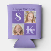 Rafraîchisseur Pour Canette Joyeux Anniversaire Cute Custom Kids Photo Purple (Dos)