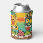 Rafraîchisseur Pour Canette Joyeux anniversaire Funny Tiki Face au coucher du (Can devant)