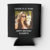 Rafraîchisseur Pour Canette Joyeux anniversaire photo noir (Devant)