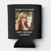 Rafraîchisseur Pour Canette Joyeux anniversaire photo noir (Dos)