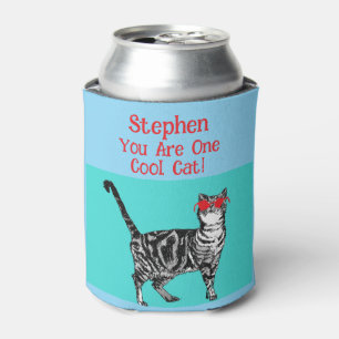 Rafraîchisseur Pour Canette Joyeux anniversaire Vous Cool Tabby Chat Mens Mari