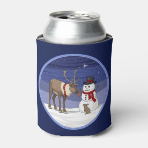 Rafraîchisseur Pour Canette Joyeux bonhomme de neige de Noël & mignon renne