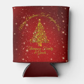Rafraîchisseur Pour Canette Joyeux Noël 20XX Red Gold Tree étoiles (Devant)