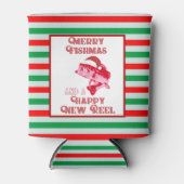 Rafraîchisseur Pour Canette Joyeux Noël Pêche de vacances Bière de pêche (Devant)