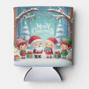 Rafraîchisseur Pour Canette Joyeux Noël/père Noël/neige elfes