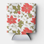 Rafraîchisseur Pour Canette Joyeux Noël rouge poinsettia vert eul (Devant)