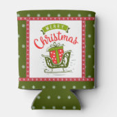 Rafraîchisseur Pour Canette Joyeux Noël Sleigh Festif Rouge Green Snowflake (Dos)