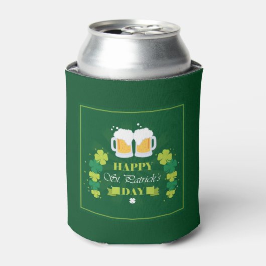Rafraîchisseur Pour Canette Joyeux St. Patricks Day Bière et Clovers (Can devant)