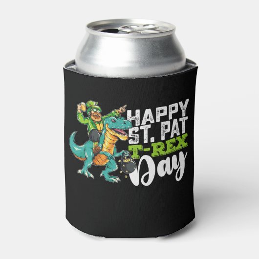 Rafraîchisseur Pour Canette Joyeux St Patrick's Day Pat T Rex Dinosaur (Can devant)