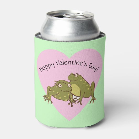 Rafraîchisseur Pour Canette Joyeux Valentines Jour Funny Grenouilles Hoppy en (Can devant)