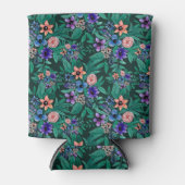 Rafraîchisseur Pour Canette Jungle Vert Corail Aquarelle Verdure Motif (Devant)