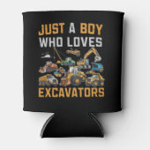 Rafraîchisseur Pour Canette Juste Un Garçon Qui Aime Les Excavateurs Construct (Devant)