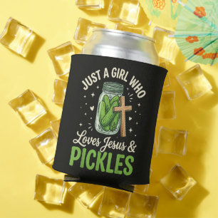Rafraîchisseur Pour Canette Juste une fille qui aime Jésus et les cornichons