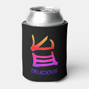 Rafraîchisseur Pour Canette Kanji Delicious neon noir peut refroidir 2 côté
