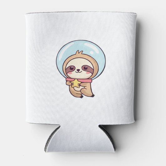 Rafraîchisseur Pour Canette Kawaii Chibi Sloth Astronaut � mignonne Space Slot (Devant)