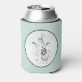Rafraîchisseur Pour Canette Keeshond Noël Snowman Peinture Chien Art (Can Dos)