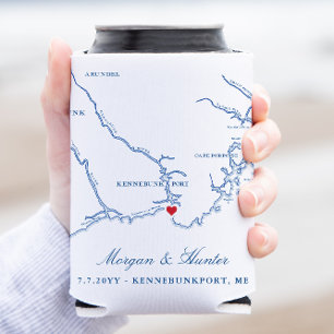 Rafraîchisseur Pour Canette Kennebunkport Carte Mariage Favor Porteur de boiss